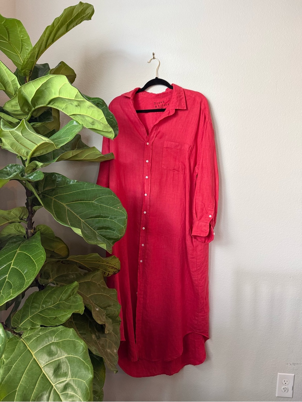 Frank & Eileen Red Button-Down Shirt Dress